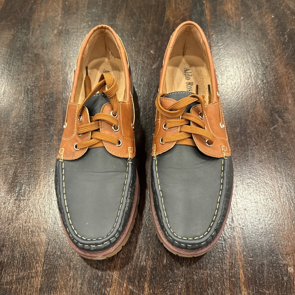 Aldo Rossini Boat Shoe‎ in Brown/navy [Size 11 or Euto 44]